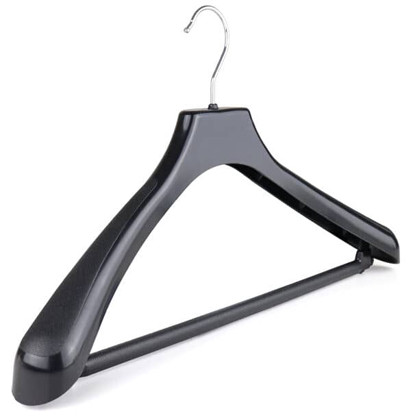 Black Plastic HANGER All Purpose Coat Clothes Garment Trouser Skirt 0