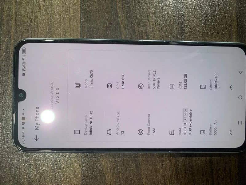 Infinix Note 12 8gb 128gb Complete Box All okay No issue 0