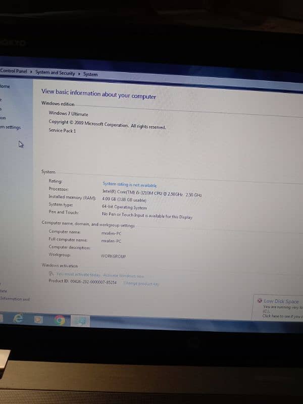 hp cor i5 3rd generation bro book  excellent condition with charger 7