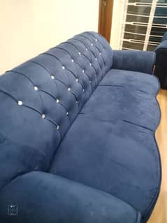 6 seater dark blue sofa