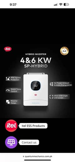 Itel 4kW and 6kW Hybrid Solar Inverters