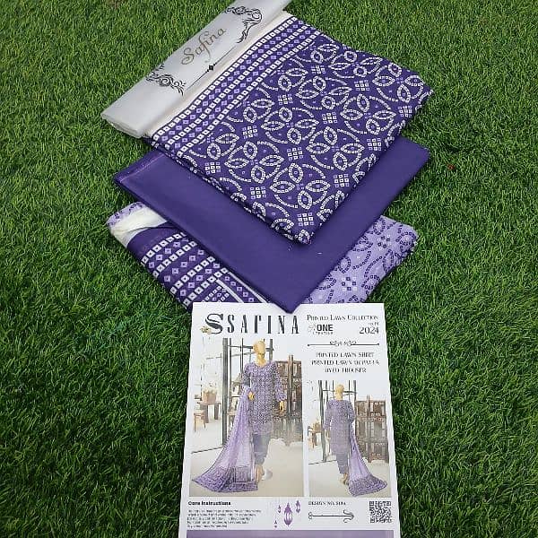 Ladies unstitched clothes by Safina lawn 3pc 8