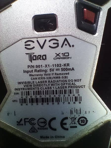 EVGA Torq X10 Carbon Edition In Original Gaming Mouse Gtx Msi Nvidia 5