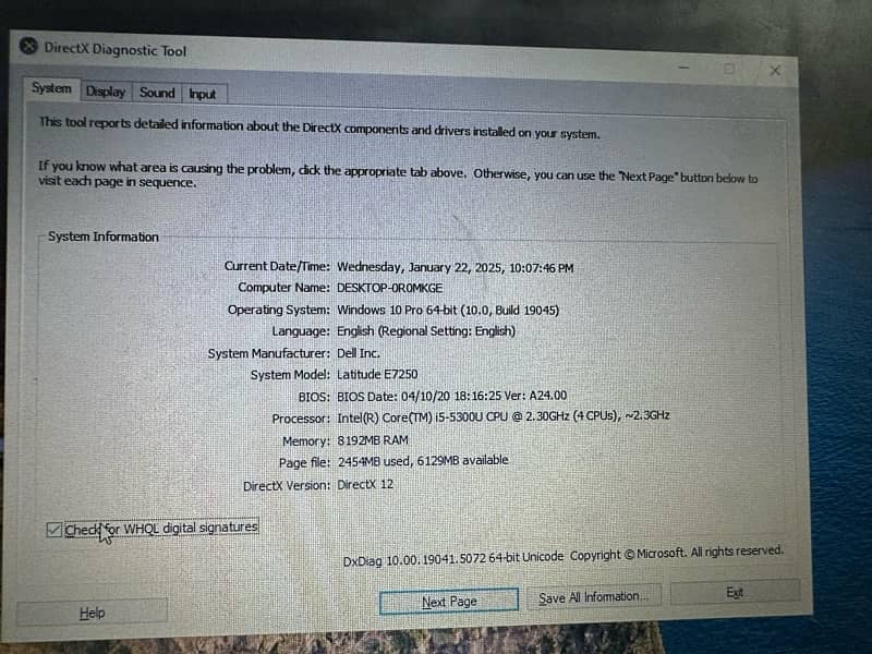 Dell LATITUDE E7250 8/256 SSD i5 VPRO 6