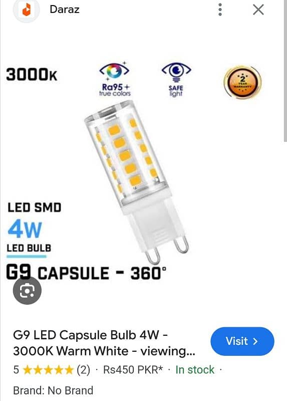 G9 LED Bulb. 0