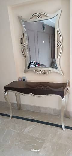 Console with mirror