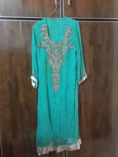 Women's Suit 2 Pcs in Sea Green Color (Chiffon)