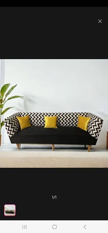 5 seater sofa set black and white 1