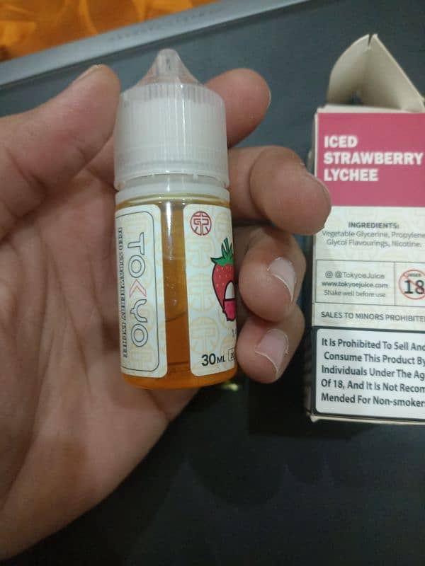 Tokyo 50 mg lychee and strawberry iced 30 ml almost full 0