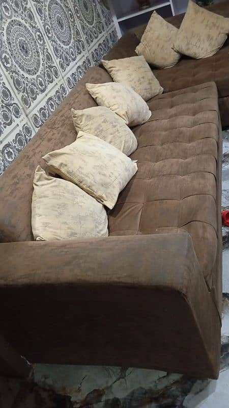 L shape sofa for sell with cushions 1