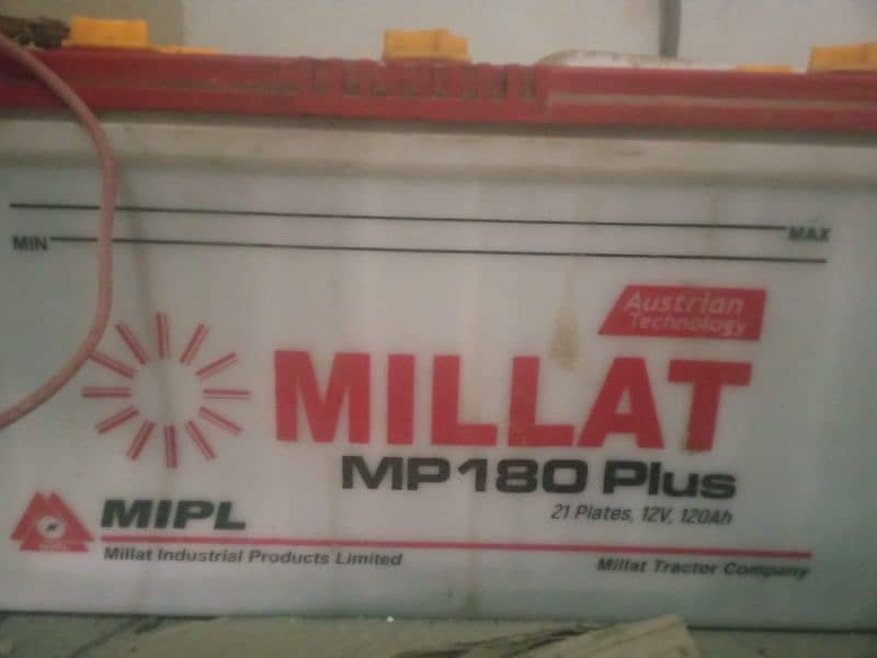 Millat battery MP 180 plus/(21 plates,12v,120Ah 1