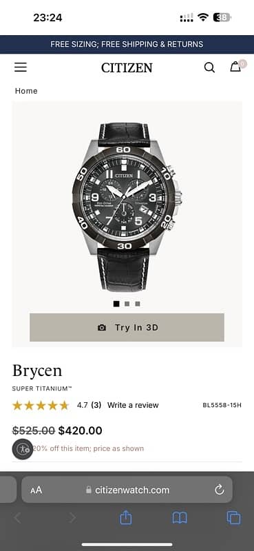 Citizen Brycen Watch | Super Titanium Timepiece | EcoDrive Perpetual 4