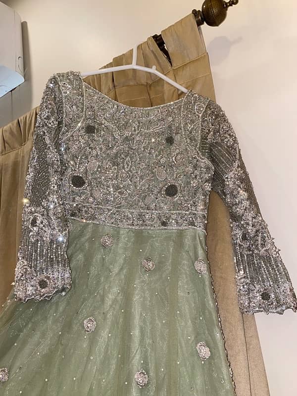 Reception Dress (Light pistachio and silver color) 2