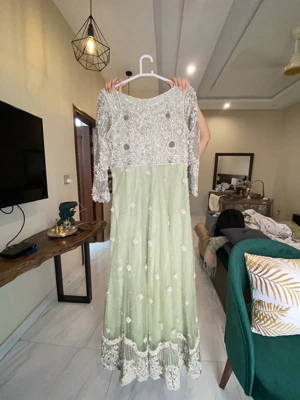 Reception Dress (Light pistachio and silver color) 7