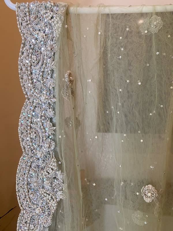 Reception Dress (Light pistachio and silver color) 9