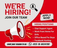 Male/Female Chat Support Agents Required