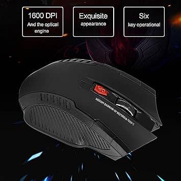 Mechanical Gaming 2.4G Mouse,  3-Speed DPI Ergonomic Mose With 6 Keys 6