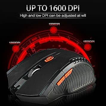 Mechanical Gaming 2.4G Mouse,  3-Speed DPI Ergonomic Mose With 6 Keys 8