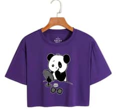 Cutest purple panda crop top !!