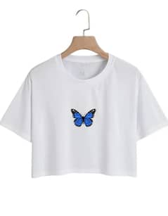 Blue butterfly crop top !!