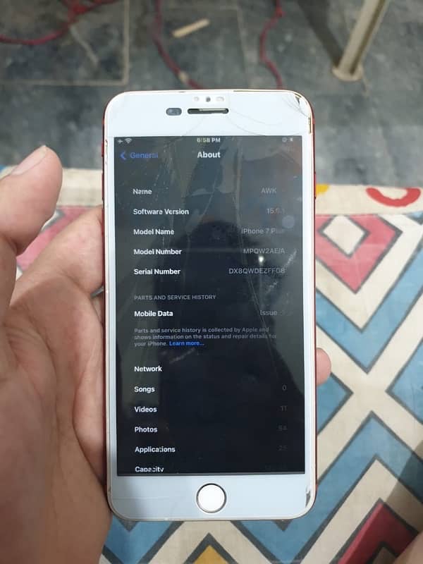 Apple I phone 7plus non pta, 128 gb , exchange possible with android 10