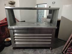 Biryani and burger counter for sale fresh condition pure steel body