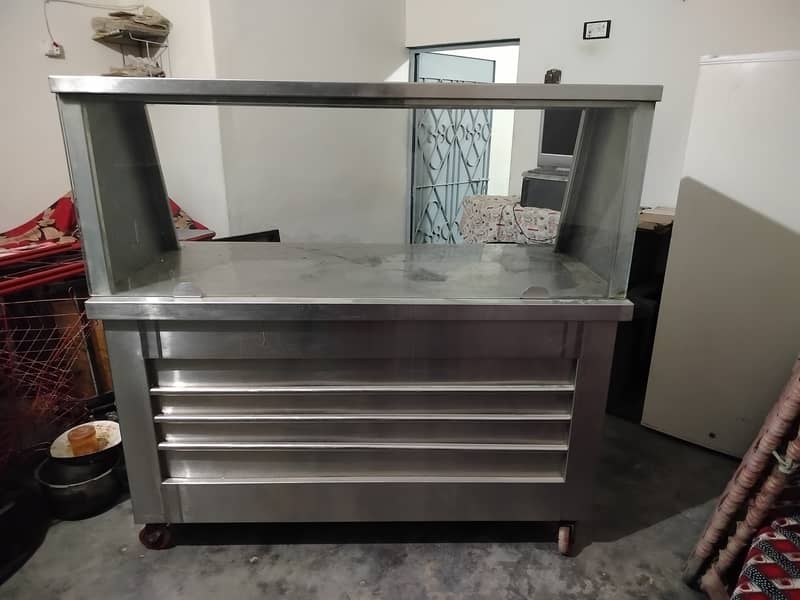 Biryani and burger counter for sale fresh condition pure steel body 0