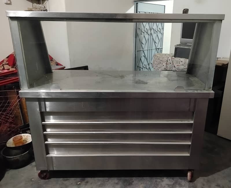 Biryani and burger counter for sale fresh condition pure steel body 1