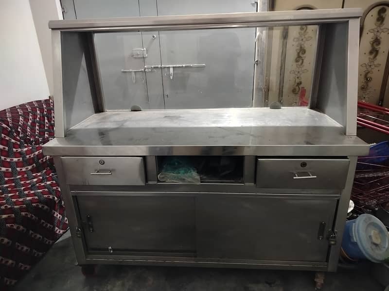 Biryani and burger counter for sale fresh condition pure steel body 3