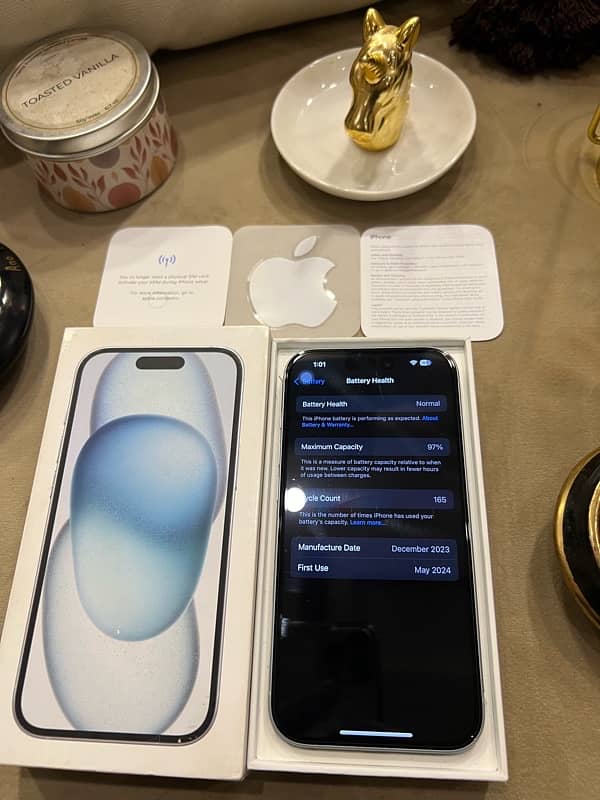 iPhone 15 ice blue Factory Unlock 4 Month Sim time! 11