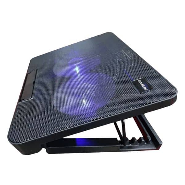 Laptop Cooling Pad with Dual Fans, Metal Mesh, and Adjustable Stand 5