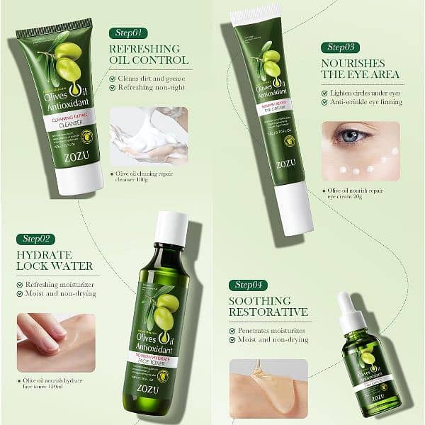 Transform Your Skin with the 6 in 1 ZOZU Olive Oil Skincare Set! 4