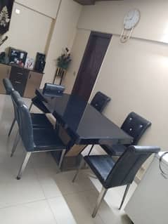 dining table for sale ss and glass top