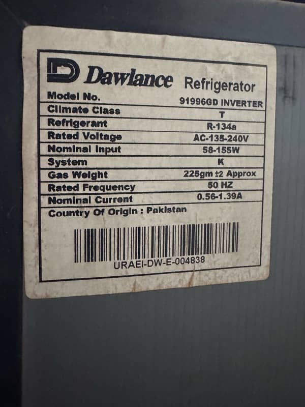 Dawlance Refrigerator (Reflection) for sell 6