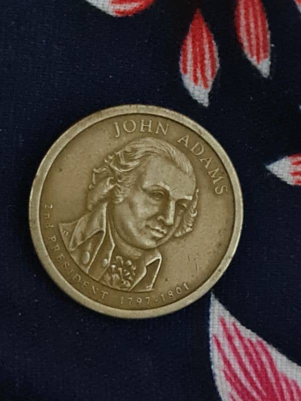 VINTAGE JOHN ADAMS 2nd President 1797-1801 1$ DOLLAR GOLD Coin 1