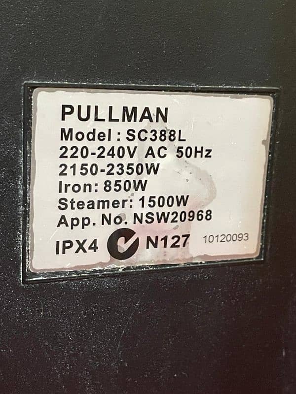 Pullman 1.25 Litre Electric Steam Cleaner and steam Washer 1