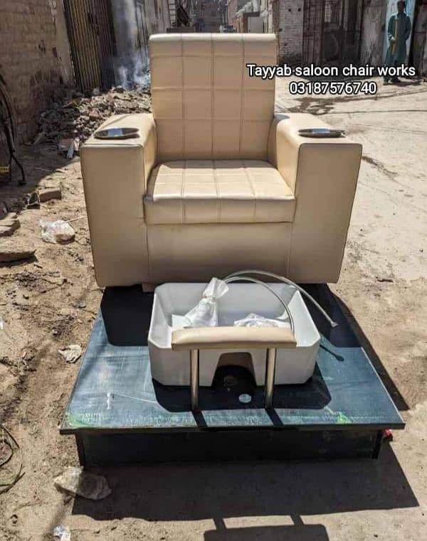 Parlour Chair/Salon Chair/Hair Wash Unit/Pedicure/Facial Bed/Trolley 4