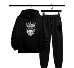 men fleece graphic sublimation hoodie tracksuit -2 pcs set