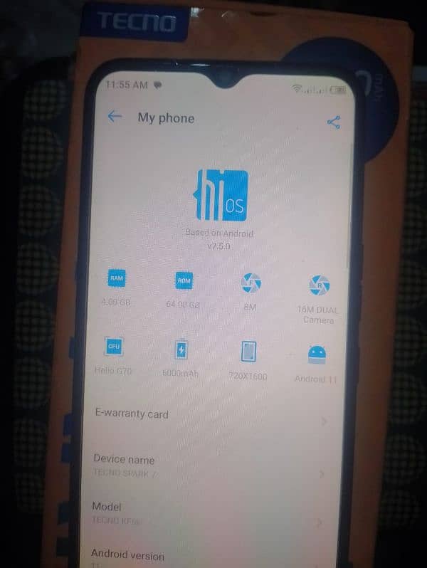 tecno spark 7 box only no open repair saaf set dhok kala khan rwp 2