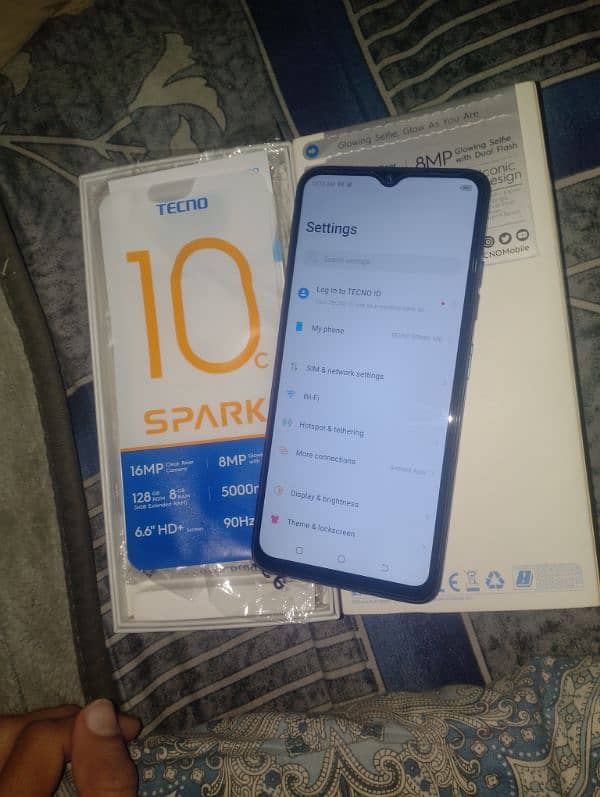 Tecno 10c box neet clean 8gb 128gb dhokkalakhan rwp 1