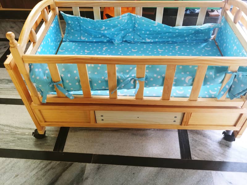 Baby Swing Cot Wooden 0