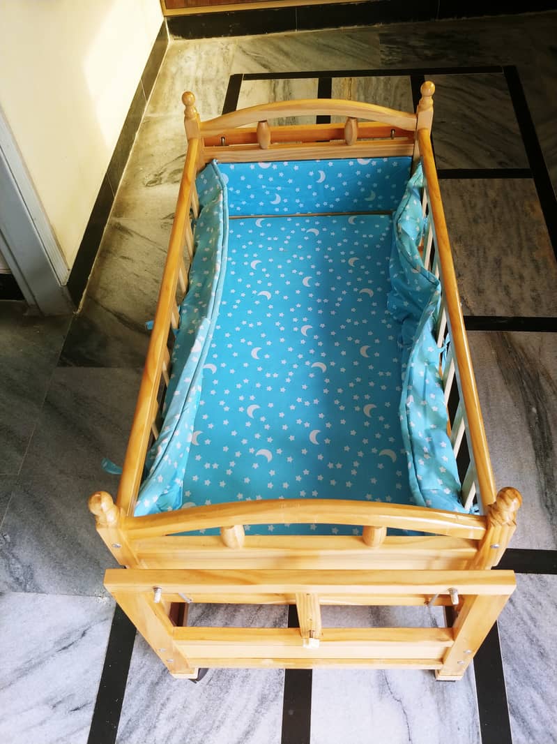 Baby Swing Cot Wooden 4