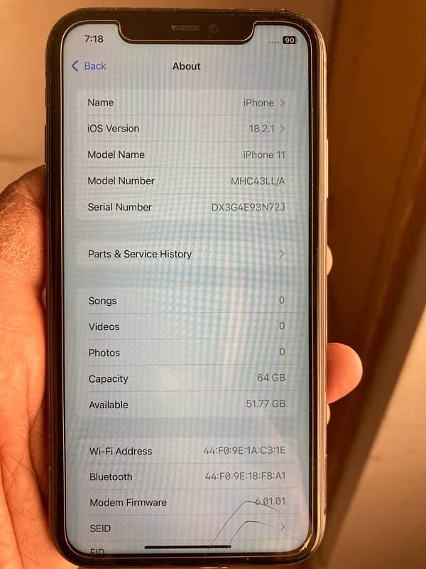 iPhone 11 64gb non pta eSIM 4month hi 0