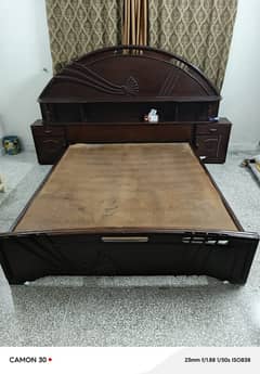 Shesham wooden bed with side tables