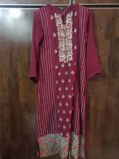 Women's Suit 2 Pcs in Chiffon and Maroon Color