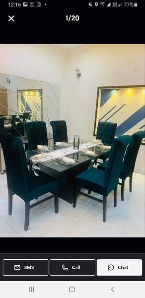 tables / dinning tables / wooden dinning table with luxury chairs / 7