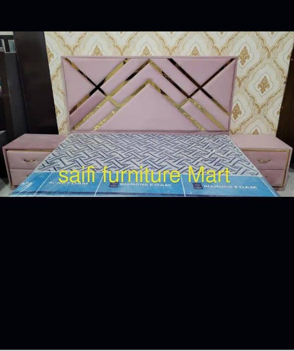 wooden double bed bed set side table and dressing table 9