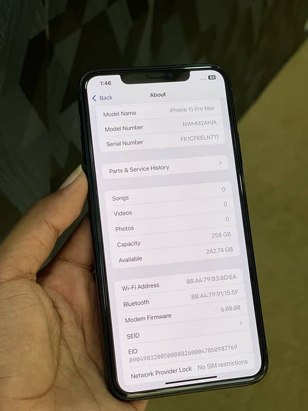 IPhone 11 Pro max 256 Gb (Non pta) FU. 9