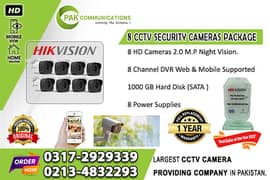 8 HD CCTV Cameras Package HIK Vision (Authorized Dealer)