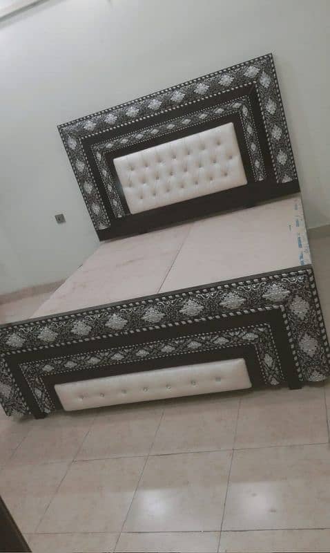 wooden double bed side table and dressing table 6